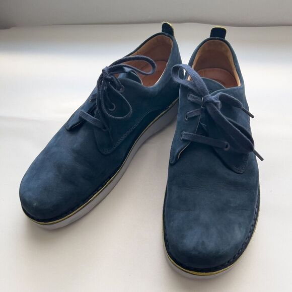 Samuel Hubbard Shoes Men's 9M "Hubbard Free" Suede Oxford Navy Nubuck Lace Up - Picture 1 of 9